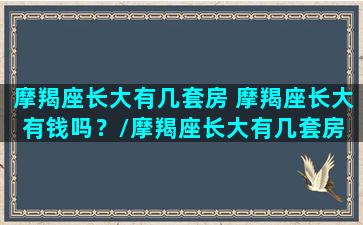 摩羯座长大有几套房 摩羯座长大有钱吗？/摩羯座长大有几套房 摩羯座长大有钱吗？-我的网站